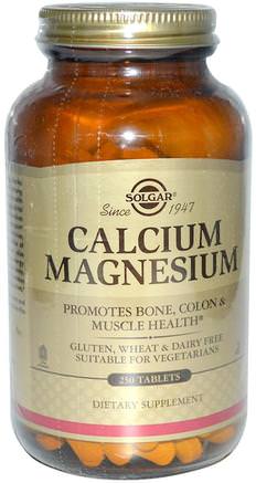 Calcium Magnesium, 250 Tablets by Solgar-Kosttillskott, Mineraler, Kalcium Och Magnesium