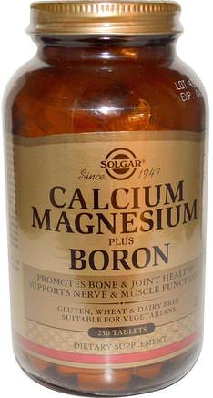 Calcium Magnesium Plus Boron, 250 Tablets by Solgar-Kosttillskott, Mineraler, Kalcium, Hälsa, Ben