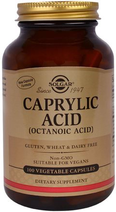 Caprylic Acid, 100 Veggie Caps by Solgar-Kosttillskott, Kaprylsyra