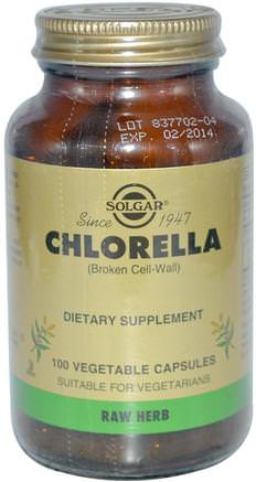 Chlorella, (Broken Cell-Wall), 100 Vegetable Capsules by Solgar-Kosttillskott, Superfoods, Chlorella