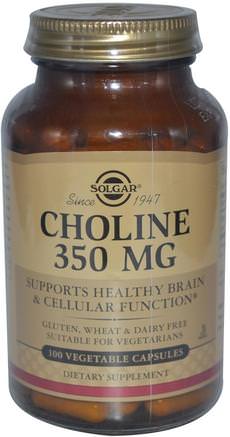 Choline 350 mg, 100 Vegetable Capsules by Solgar-Vitaminer, Kolin