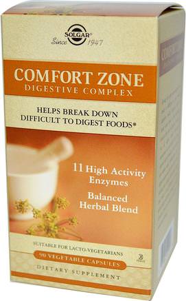 Comfort Zone Digestive Complex, 90 Vegetable Capsules by Solgar-Kosttillskott, Matsmältningsenzymer