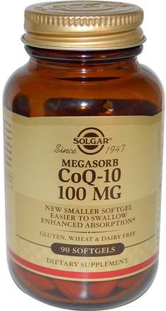 Megasord CoQ-10, 100 mg, 90 Softgels by Solgar-Kosttillskott, Koenzym Q10, Coq10