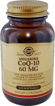 Megasorb CoQ-10, 60 mg, 120 Softgels by Solgar-Kosttillskott, Koenzym Q10