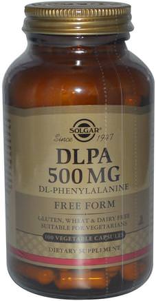 DLPA, Free Form, 500 mg, 100 Vegetable Capsules by Solgar-Kosttillskott, Aminosyror, Dl Fenylalanin (Dlpa)