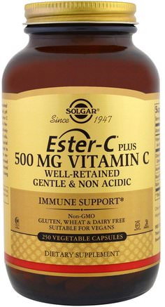 Ester-C Plus, Vitamin C, 500 mg, 250 Vegetable Capsules by Solgar-Kosttillskott, Antioxidanter, Vitamin C