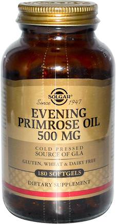 Evening Primrose Oil, 500 mg, 180 Softgels by Solgar-Kosttillskott, Efa Omega 3 6 9 (Epa Dha), Primroseolja