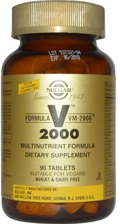 Formula VM-2000, Multinutrient Formula, 90 Tablets by Solgar-Vitaminer, Multivitaminer, Solgar Km 2000