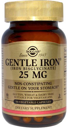 Gentle Iron, 25 mg, 90 Vegetable Capsules by Solgar-Kosttillskott, Mineraler, Järn