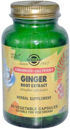 Ginger Root Extract, 60 Vegetable Capsules by Solgar-Örter, Ingefära Rot