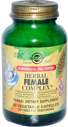 Herbal Female Complex, 50 Vegetable Capsules by Solgar-Hälsa, Kvinnor