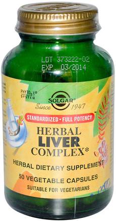 Herbal Liver Complex, 50 Vegetable Capsules by Solgar-Hälsa, Leverstöd