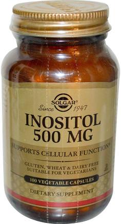 Inositol, 500 mg, 100 Vegetable Capsules by Solgar-Vitaminer, Vitamin B, Inositol