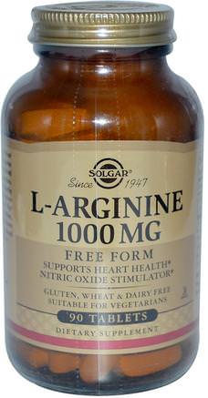 L-Arginine, 1000 mg, 90 Tablets by Solgar-Kosttillskott, Aminosyror, L Arginin