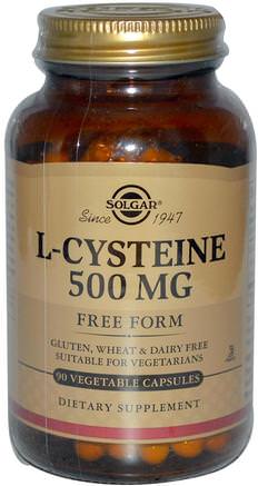 L-Cysteine, 500 mg, 90 Vegetable Capsules by Solgar-Kosttillskott, L Cystein
