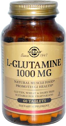 L-Glutamine, 1000 mg, 60 Tablets by Solgar-Kosttillskott, Aminosyror, L Glutamin, L-Glutamintabletter