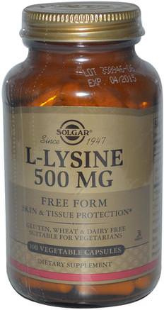 L-Lysine, Free Form, 500 mg, 100 Vegetable Capsules by Solgar-Kosttillskott, Aminosyror, L Lysin