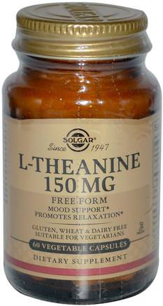 L-Theanine, Free Form, 150 mg, 60 Vegetable Capsules by Solgar-Kosttillskott, L Teanin