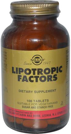 Lipotropic Factors, 100 Tablets by Solgar-Viktminskning, Diet, Lipotropisk
