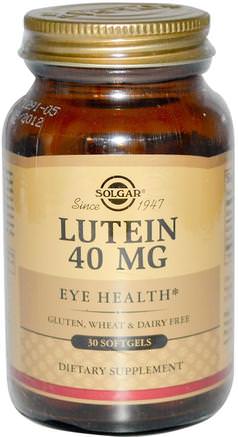 Lutein, 40 mg, 30 Softgels by Solgar-Kosttillskott, Antioxidanter, Lutein