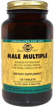 Male Multiple, 120 Tablets by Solgar-Vitaminer, Multivitaminer