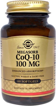 Megasorb CoQ-10, 100 mg, 60 Softgels by Solgar-Kosttillskott, Koenzym Q10, Coq10