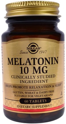 Melatonin, 10 mg, 60 Tablets by Solgar-Kosttillskott, Melatonin