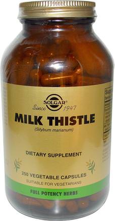 Milk Thistle, 250 Vegetable Capsules by Solgar-Hälsa, Detox, Mjölktistel (Silymarin)