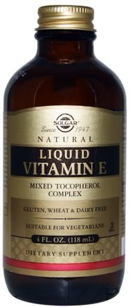 Natural Liquid Vitamin E, 4 fl oz (118 ml) by Solgar-Vitaminer, Vitamin E