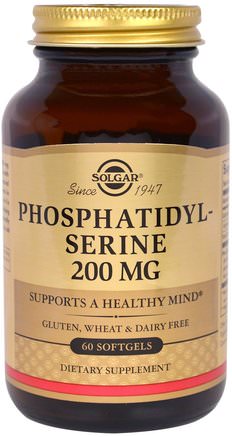 Phosphatidylserine, 200 mg, 60 Softgels by Solgar-Kosttillskott, Fosfatidylserin