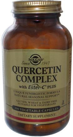 Quercetin Complex, with Ester-C Plus, 100 Vegetable Capsules by Solgar-Kosttillskott, Antioxidanter, Quercetin