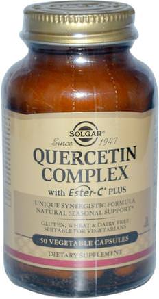 Quercetin Complex, with Ester-C Plus, 50 Vegetable Capsules by Solgar-Kosttillskott, Antioxidanter, Quercetin