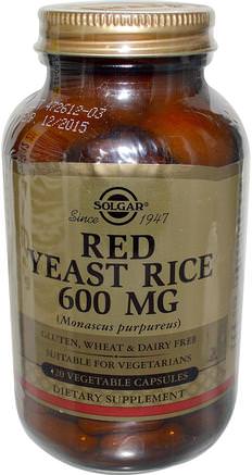 Red Yeast Rice, 600 mg, 120 Vegetable Capsules by Solgar-Kosttillskott, Rött Jästris