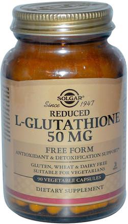 Reduced L-Glutathione, Free Form, 50 mg, 90 Vegetable Capsules by Solgar-Kosttillskott, Antioxidanter, L Glutation