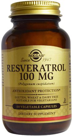 Resveratrol, 100 mg, 60 Vegetable Capsules by Solgar-Kosttillskott, Resveratrol