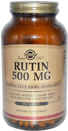 Rutin, 500 mg, 250 Tablets by Solgar-Kosttillskott, Antioxidanter, Rutin
