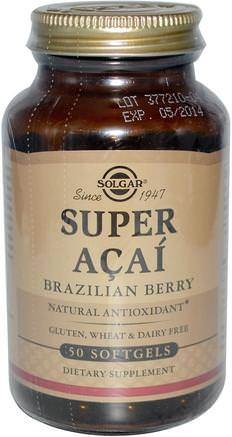 Super Acai, Brazilian Berry, 50 Softgels by Solgar-Kosttillskott, Antioxidanter