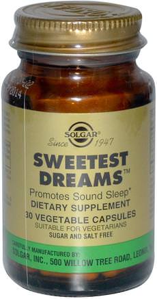Sweetest Dreams, 30 Vegetable Capsules by Solgar-Tillskott, Melatonin 3 Mg