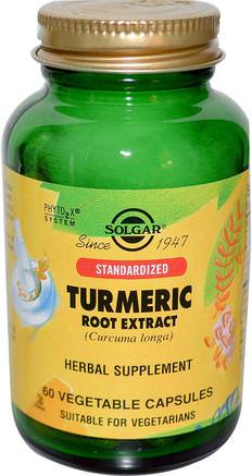 Turmeric Root Extract, 60 Vegetable Capsules by Solgar-Kosttillskott, Antioxidanter, Curcumin