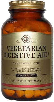 Vegetarian Digestive Aid, 250 Tablets by Solgar-Kosttillskott, Enzymer