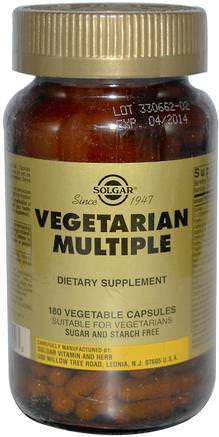 Vegetarian Multiple, 180 Vegetable Capsules by Solgar-Vitaminer, Multivitaminer