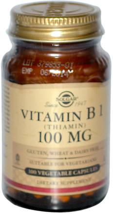 Vitamin B1, 100 mg, 100 Vegetable Capsules by Solgar-Vitaminer, Vitamin B