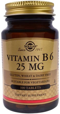 Vitamin B6, 25 mg, 100 Tablets by Solgar-Vitaminer, Vitamin B