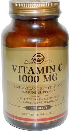 Vitamin C, 1000 mg, 90 Tablets by Solgar-Vitaminer, Vitamin C