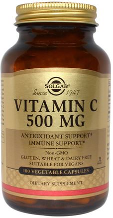 Vitamin C, 500 mg, 100 Vegetable Capsules by Solgar-Vitaminer, Vitamin C