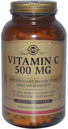Vitamin C, 500 mg, 250 Vegetable Capsules by Solgar-Vitaminer, Vitamin C