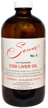 No. 5, Old Fashioned Cod Liver Oil, 16 fl oz (473 ml) by Sonnes-Kosttillskott, Efa Omega 3 6 9 (Epa Dha), Torskleverolja, Torskleveroljevätska