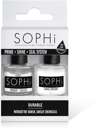Prime + Shine + Seal System, 2 Bottles, 0.5 fl. oz (15 ml) Each by SOPHi by Piggy Paint-Bad, Skönhet, Smink, Nagellack