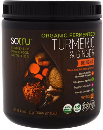 Organic Fermented, Turmeric & Ginger Drink Mix, 4.76 oz (135 g) by SoTru-Kosttillskott, Antioxidanter, Curcumin