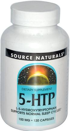 5-HTP, 100 mg, 120 Capsules by Source Naturals-Kosttillskott, 5-Htp, 5-Htp 100 Mg